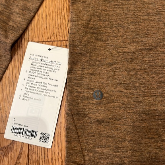 LULULEMON MENS SURGE WARM HALF ZIP JACKET SIZE L - Picture 7 of 7